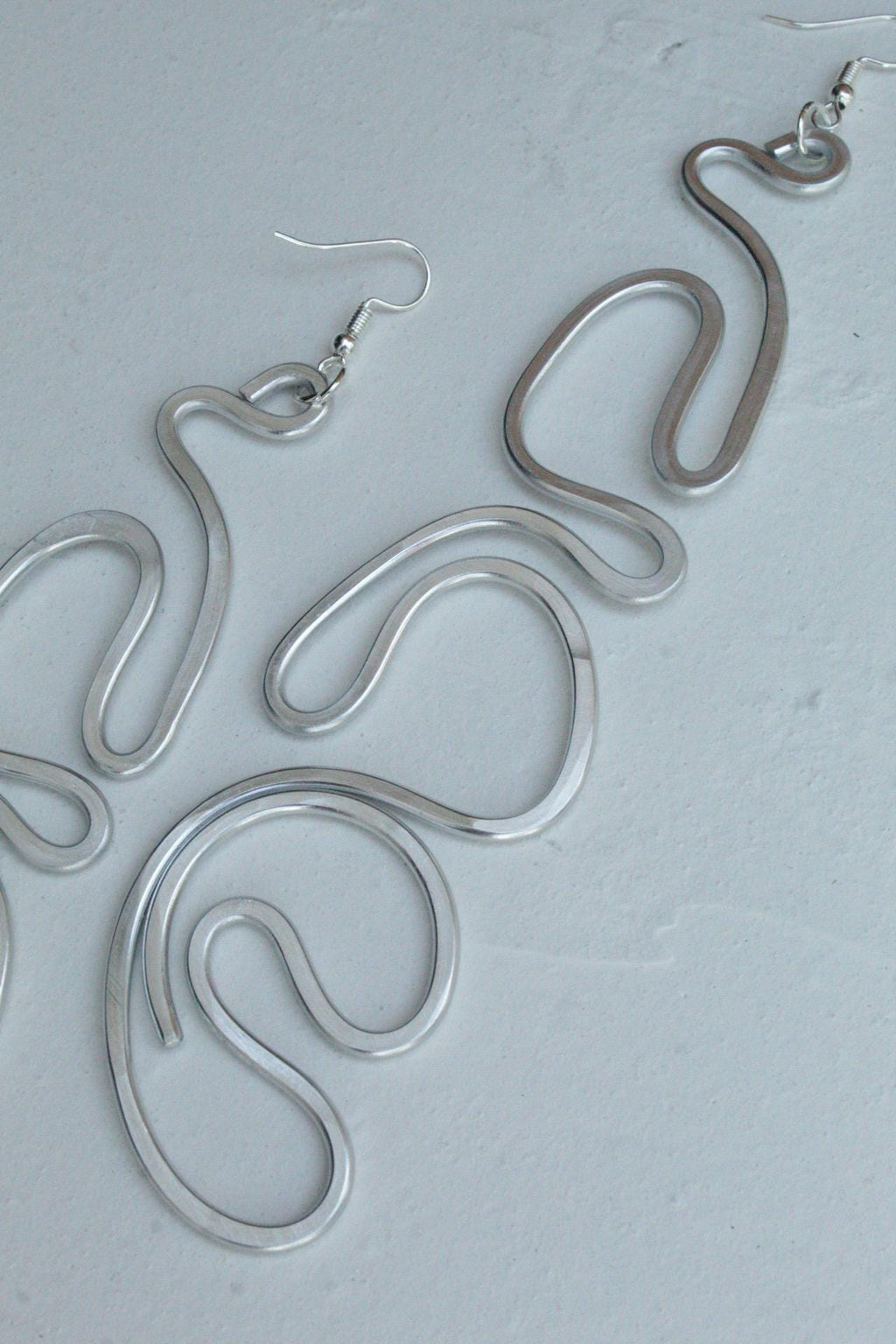 Handmade Aluminum Statement Earrings, Lightweight Modern Sculptural Jewelry, One-of-a-Kind Earrings | Vega