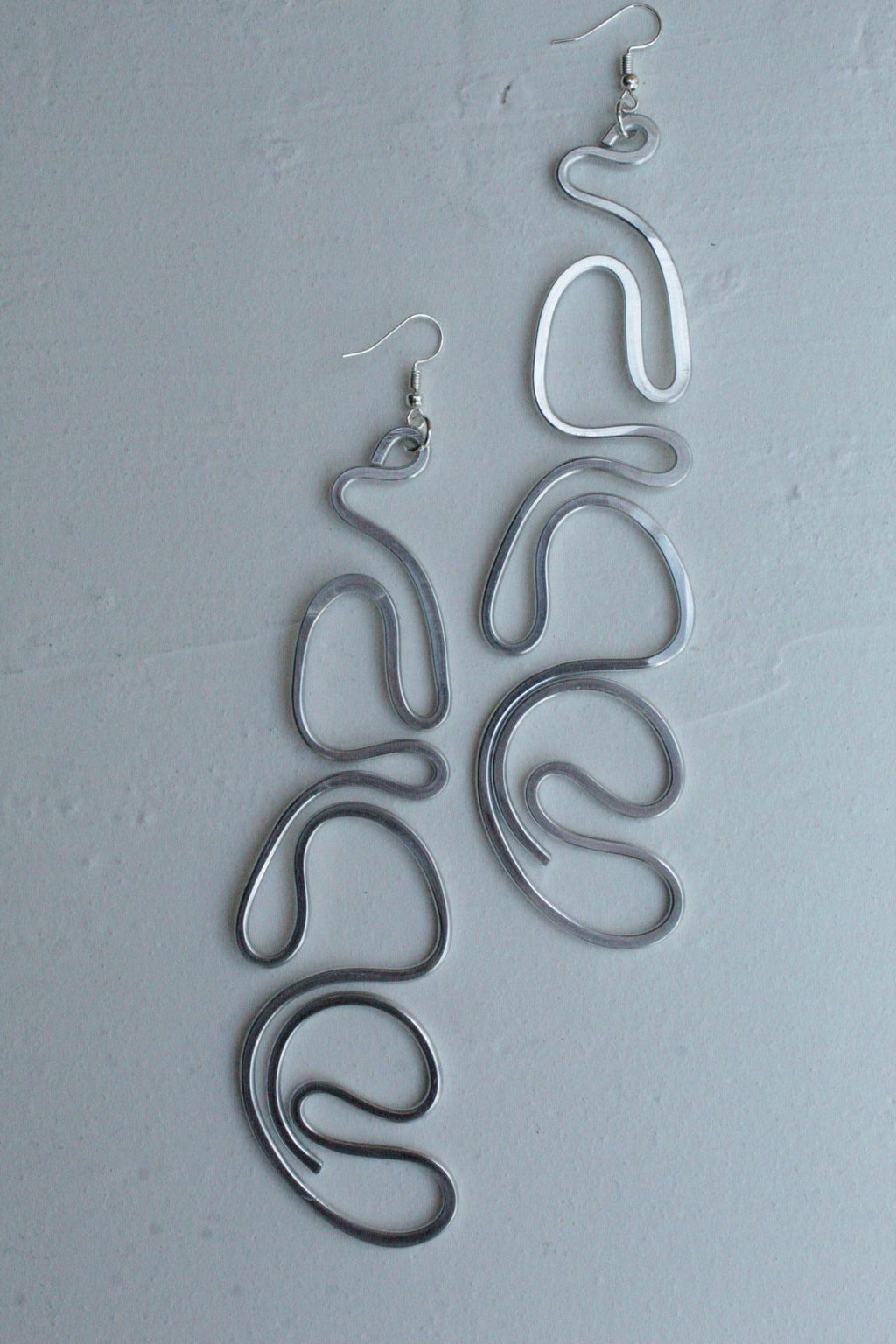 Handmade Aluminum Statement Earrings, Lightweight Modern Sculptural Jewelry, One-of-a-Kind Earrings | Vega