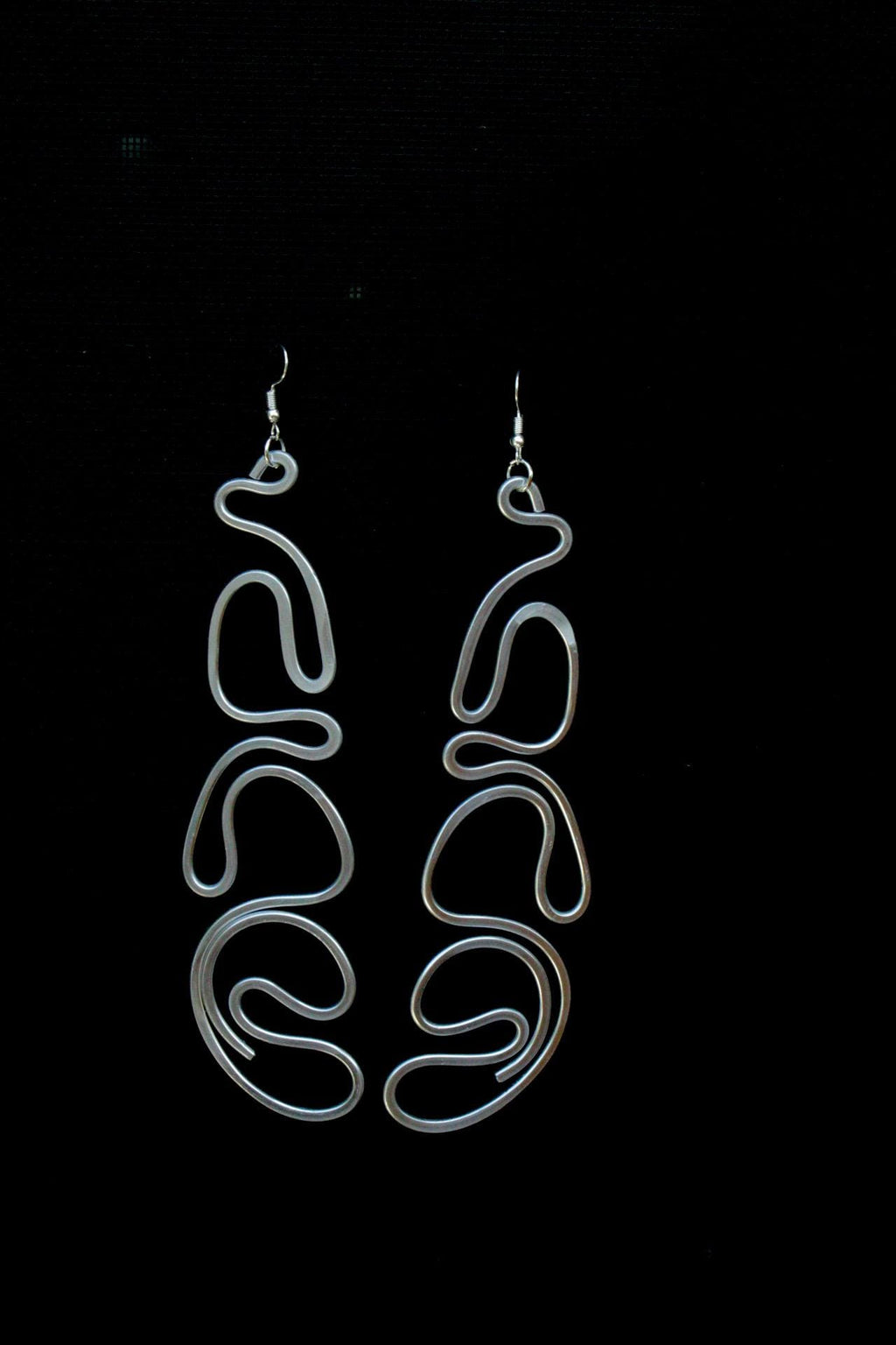 Handmade Aluminum Statement Earrings, Lightweight Modern Sculptural Jewelry, One-of-a-Kind Earrings | Vega