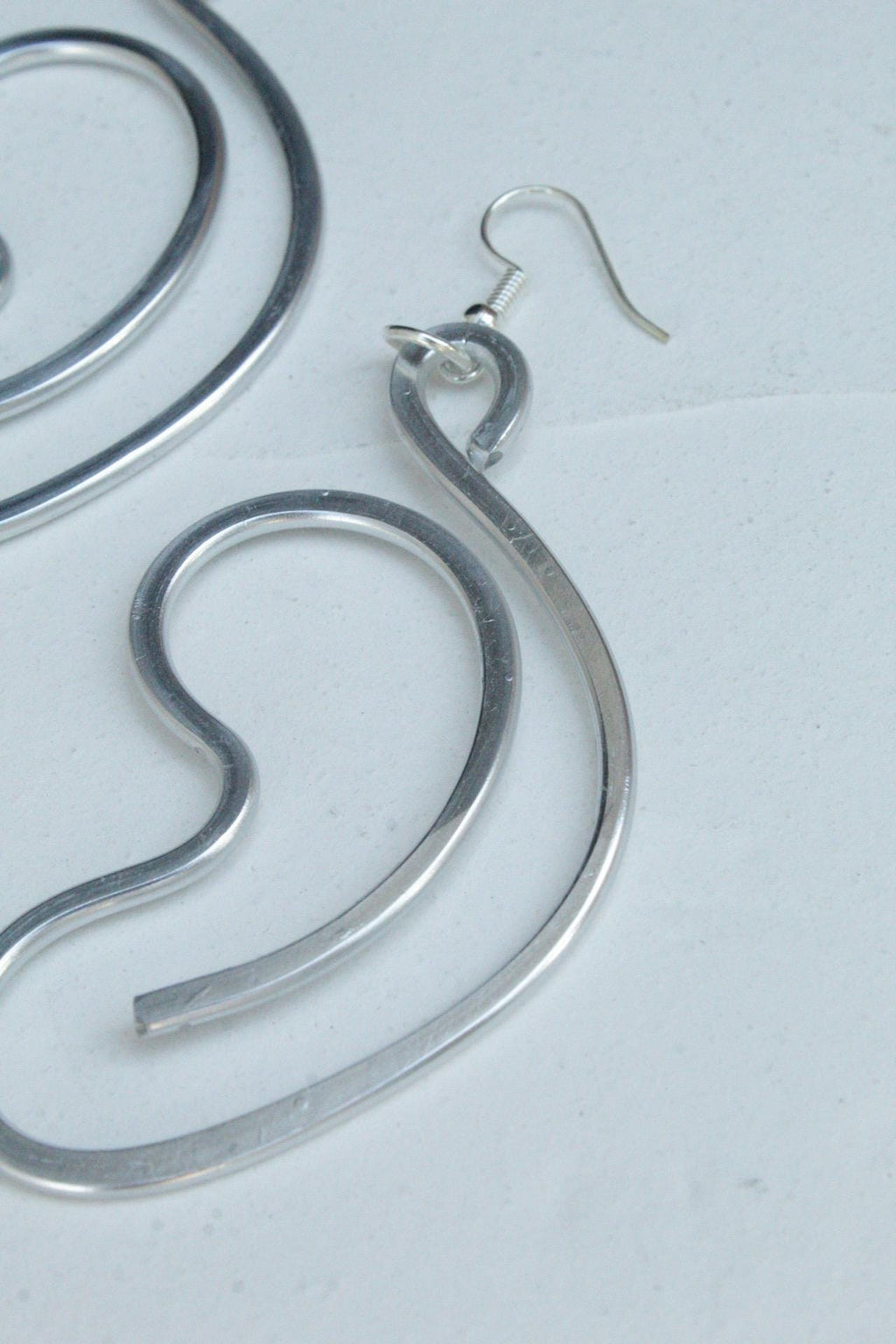 Handmade Aluminum Statement Earrings, Lightweight Modern Sculptural Jewelry, One-of-a-Kind Earrings | Nova