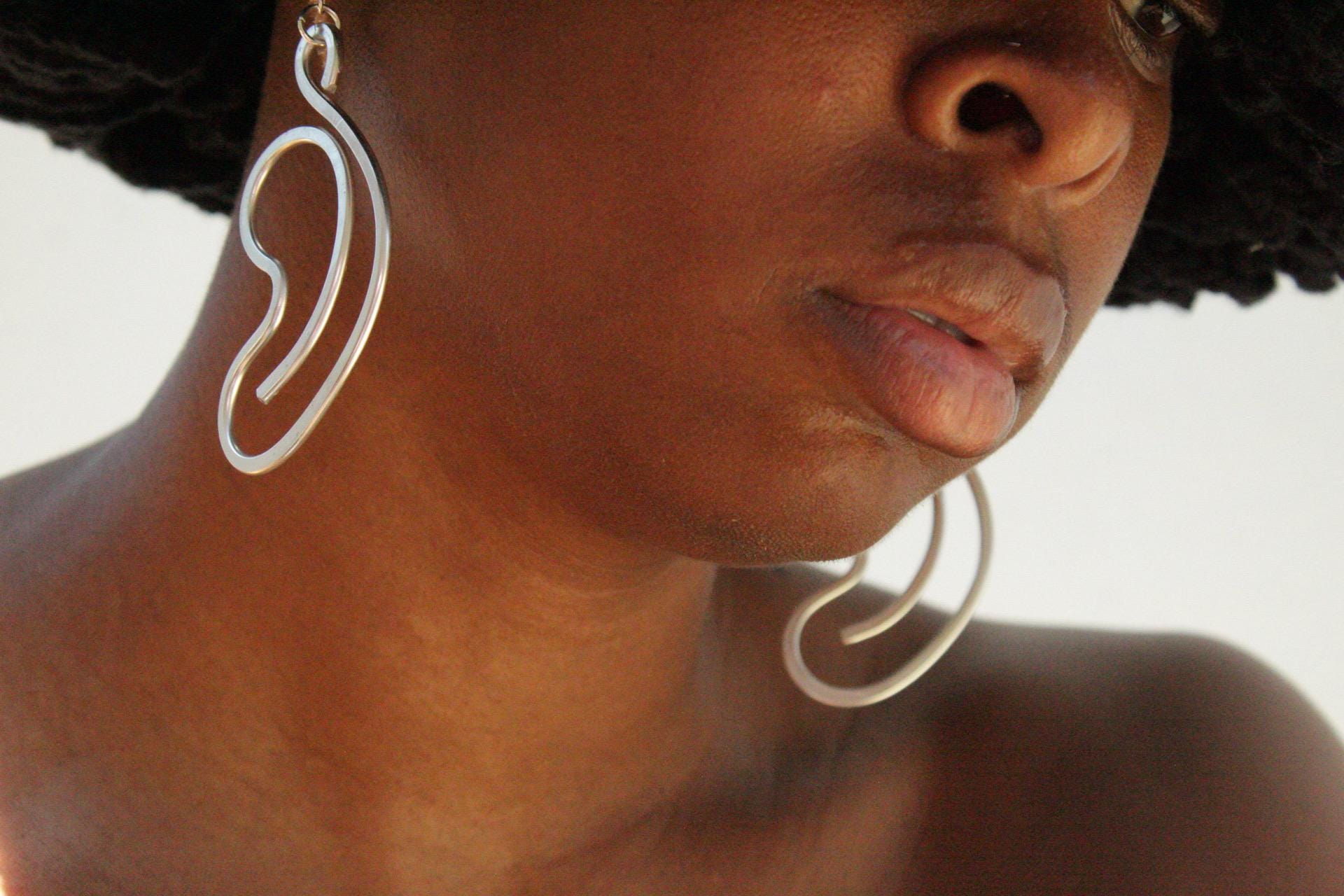 Handmade Aluminum Statement Earrings, Lightweight Modern Sculptural Jewelry, One-of-a-Kind Earrings | Nova