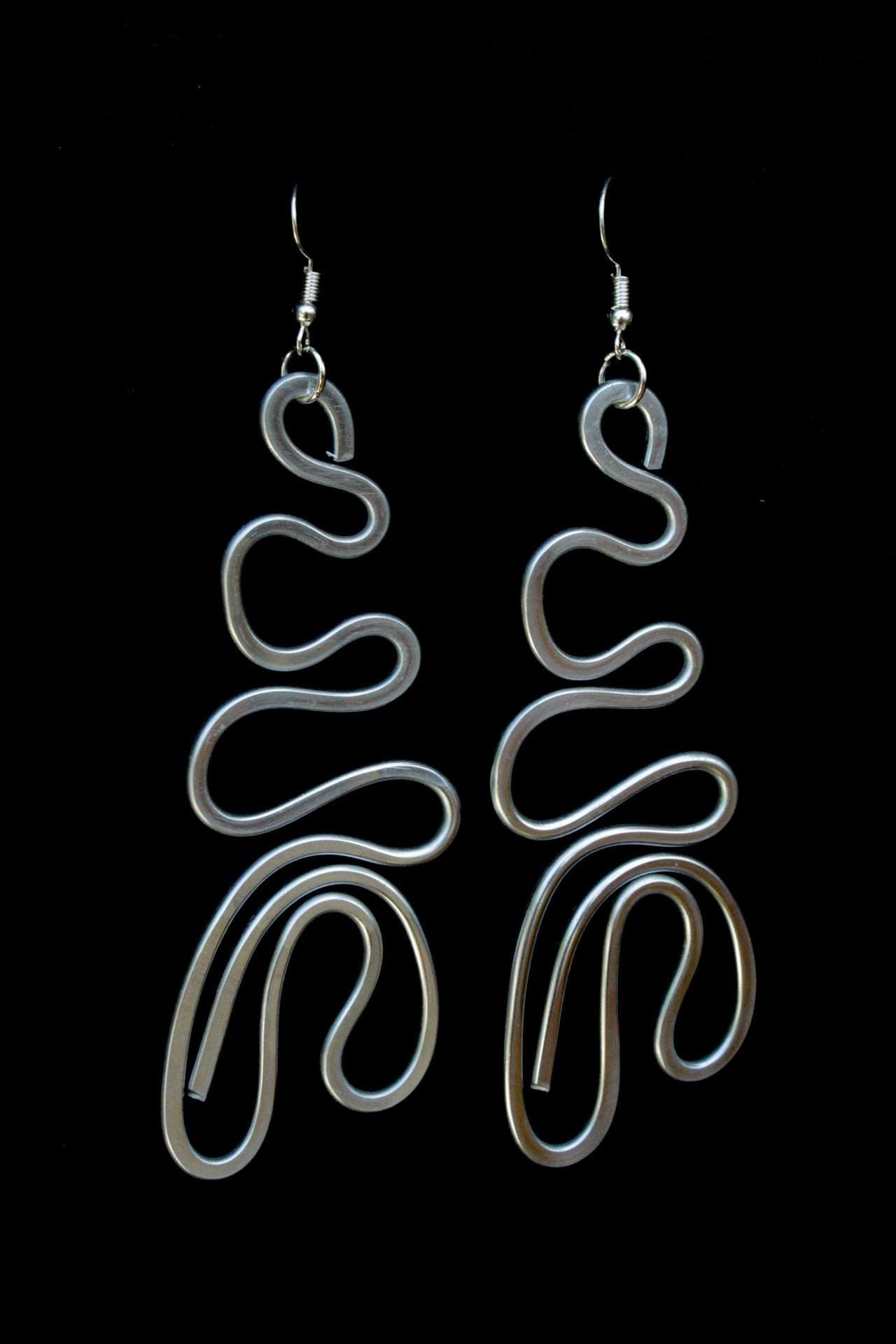 Handmade Aluminum Statement Earrings, Lightweight Modern Sculptural Jewelry, One-of-a-Kind Earrings | Aphelion