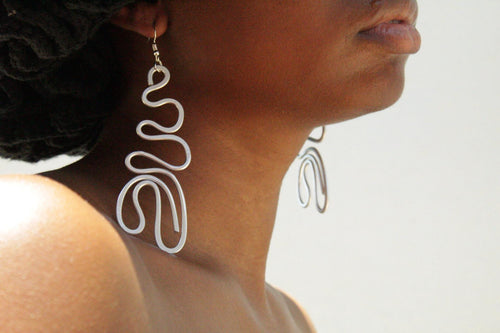 Handmade Aluminum Statement Earrings, Lightweight Modern Sculptural Jewelry, One-of-a-Kind Earrings | Aphelion