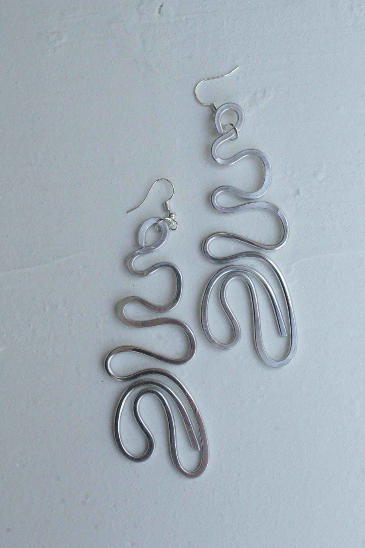 Handmade Aluminum Statement Earrings, Lightweight Modern Sculptural Jewelry, One-of-a-Kind Earrings | Aphelion