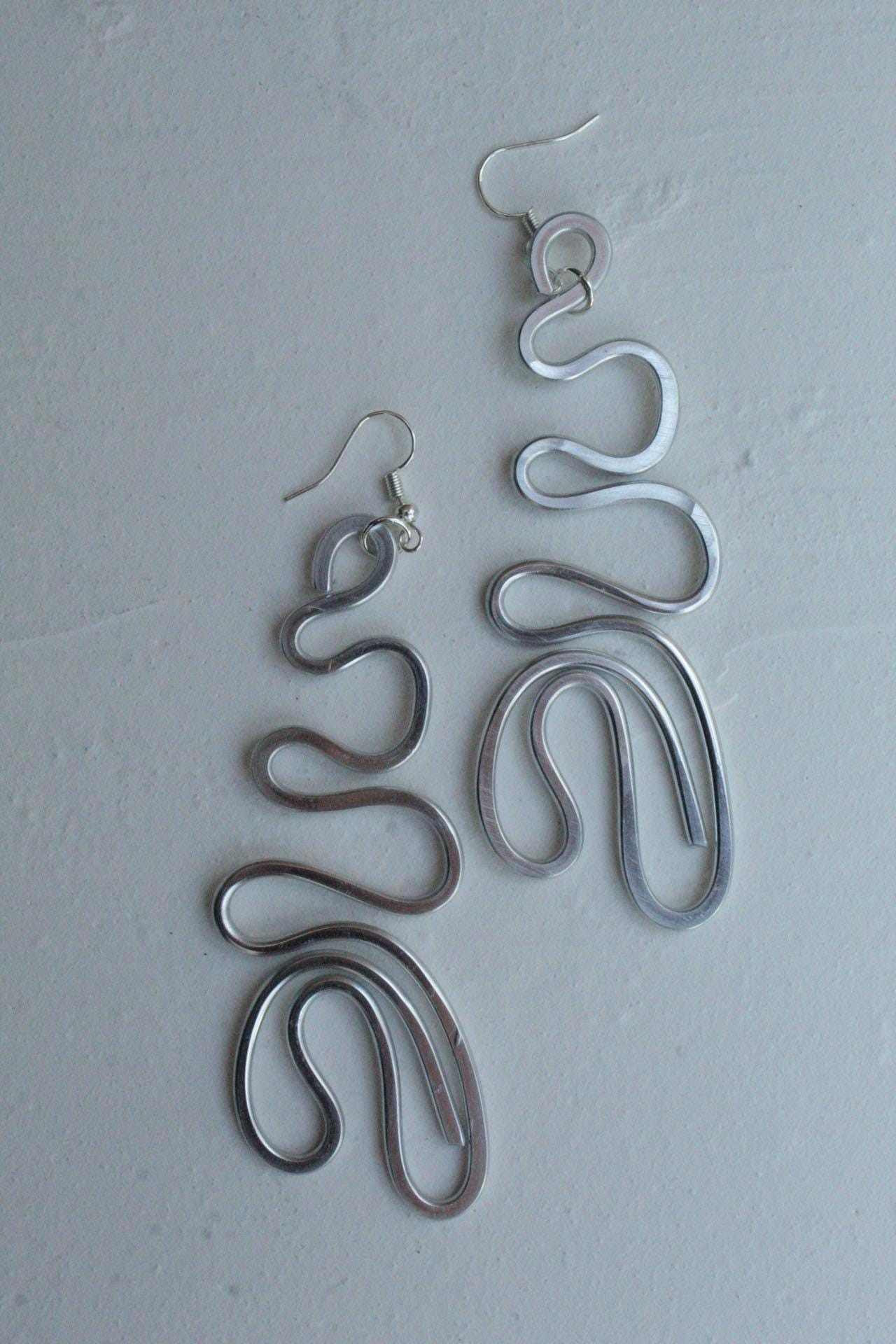 Handmade Aluminum Statement Earrings, Lightweight Modern Sculptural Jewelry, One-of-a-Kind Earrings | Aphelion