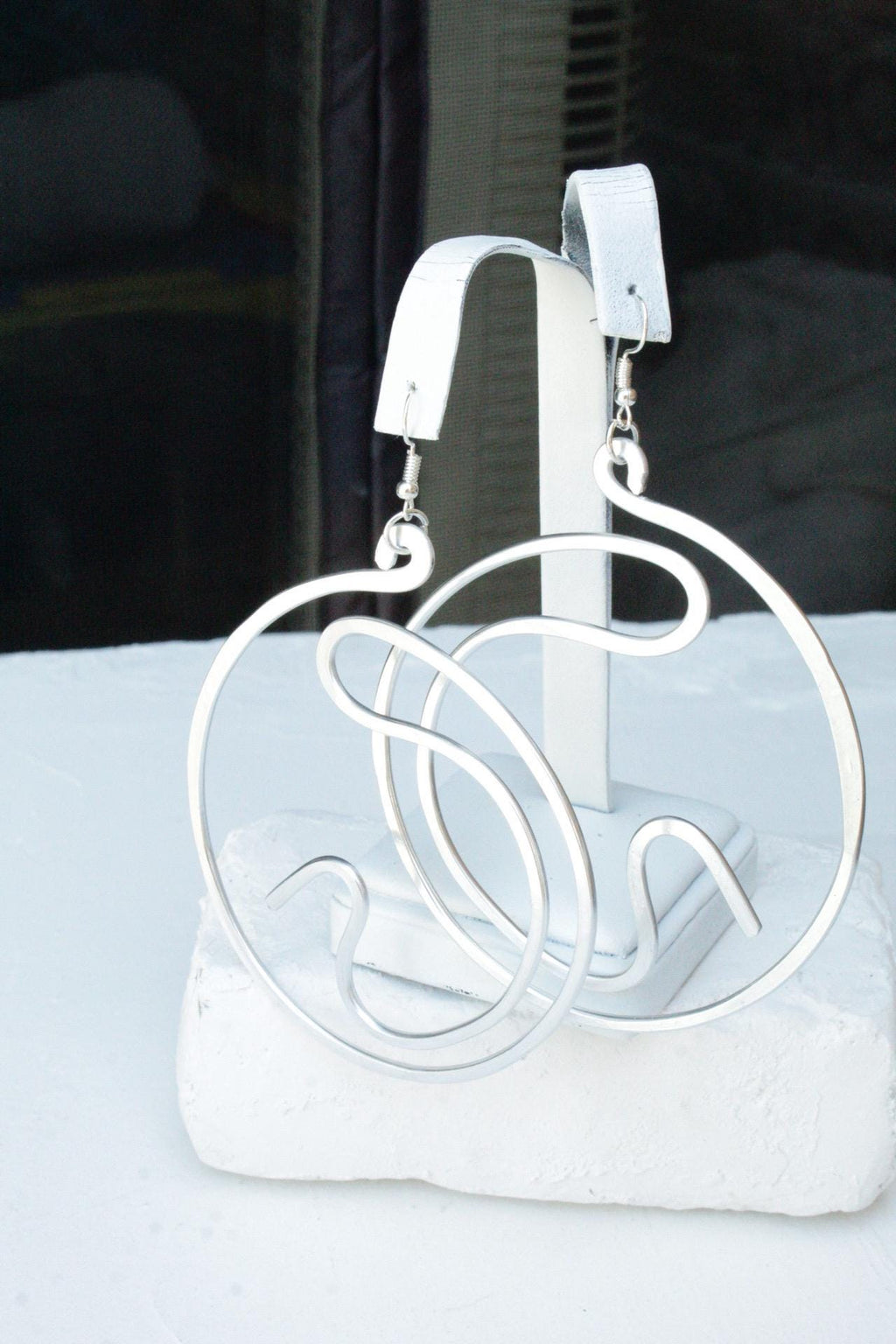 Handmade Aluminum Statement Earrings, Lightweight Modern Sculptural Jewelry, One-of-a-Kind Earrings | Aphelion