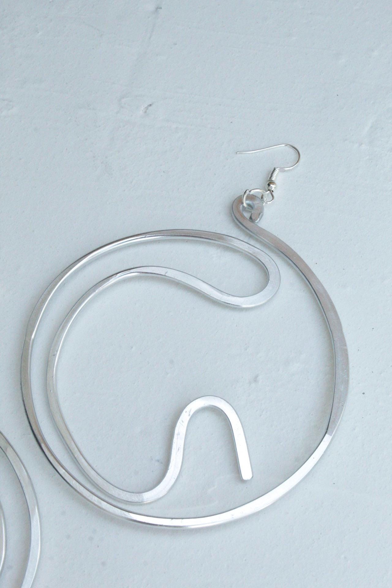 Handmade Aluminum Statement Earrings, Lightweight Modern Sculptural Jewelry, One-of-a-Kind Earrings | Aphelion