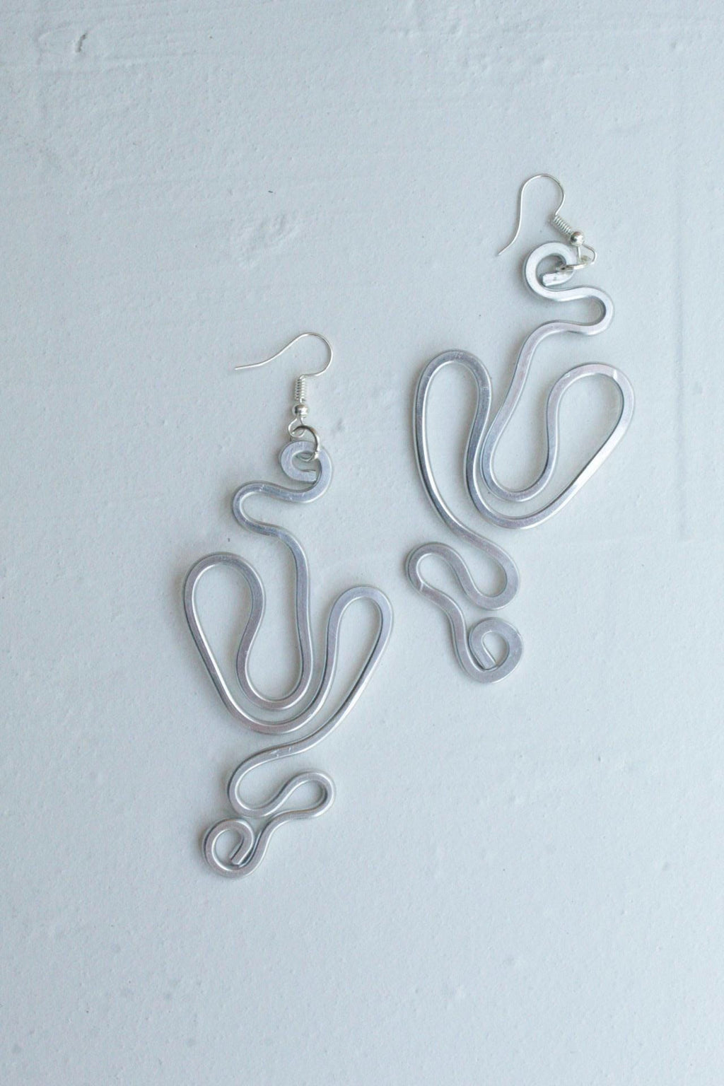 Handmade Aluminum Statement Earrings, Lightweight Modern Sculptural Jewelry, One-of-a-Kind Earrings | Gravity