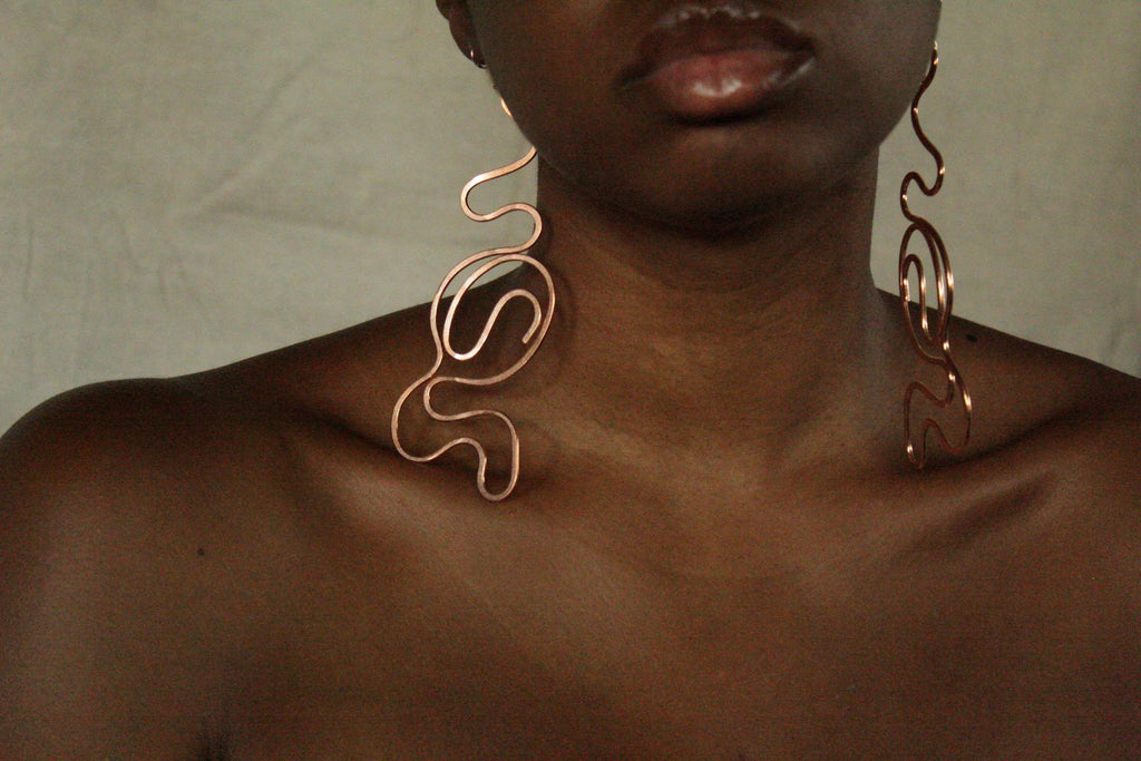 Handmade Copper Statement Earrings, Sculptural Artisan Jewelry, One-of-a-Kind Earrings | Adventure