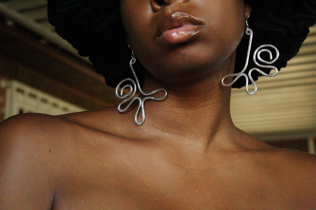 Handmade Aluminum Statement Earrings, Lightweight Modern Sculptural Jewelry, One-of-a-Kind Earrings | Ditsy