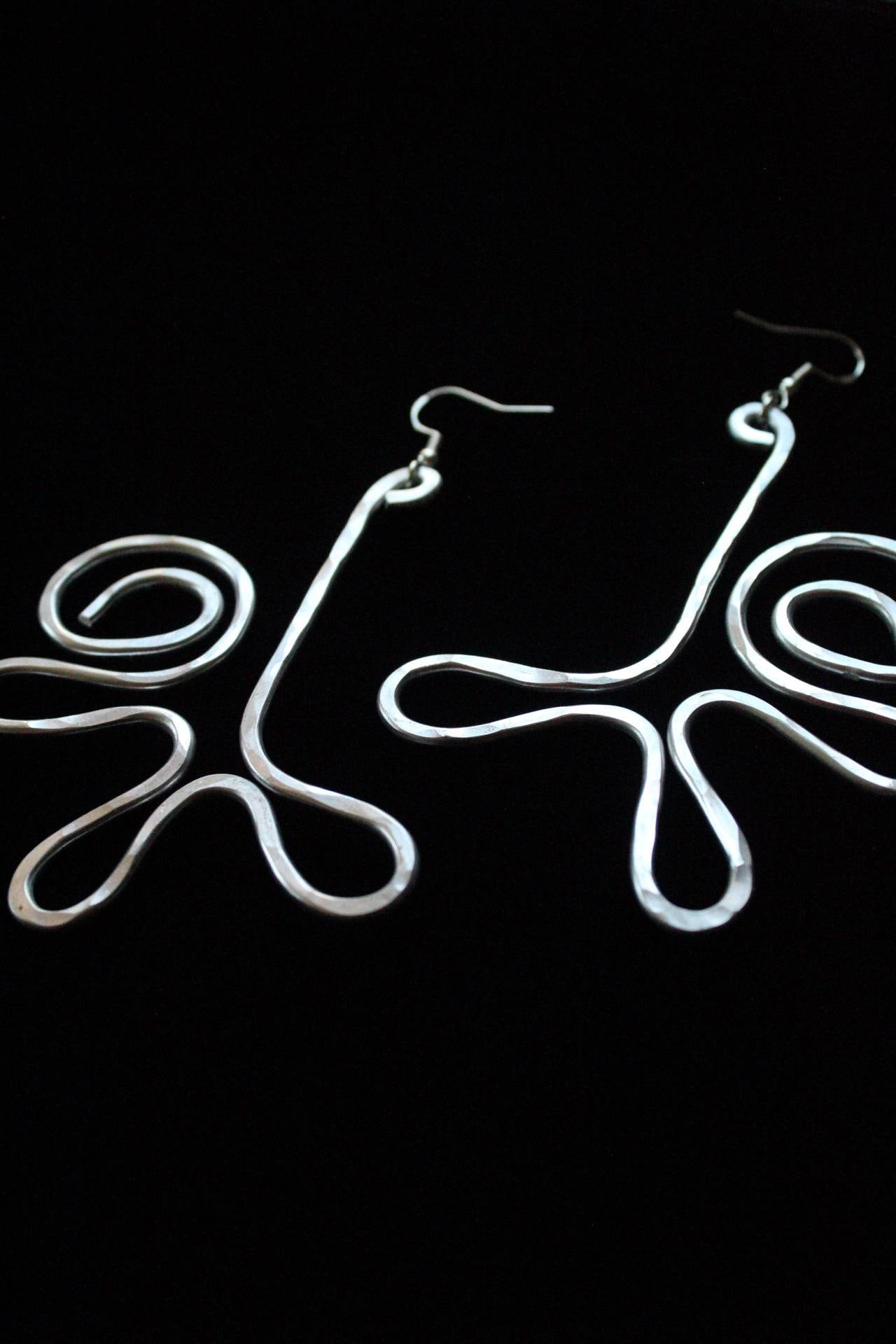 Handmade Aluminum Statement Earrings, Lightweight Modern Sculptural Jewelry, One-of-a-Kind Earrings | Ditsy
