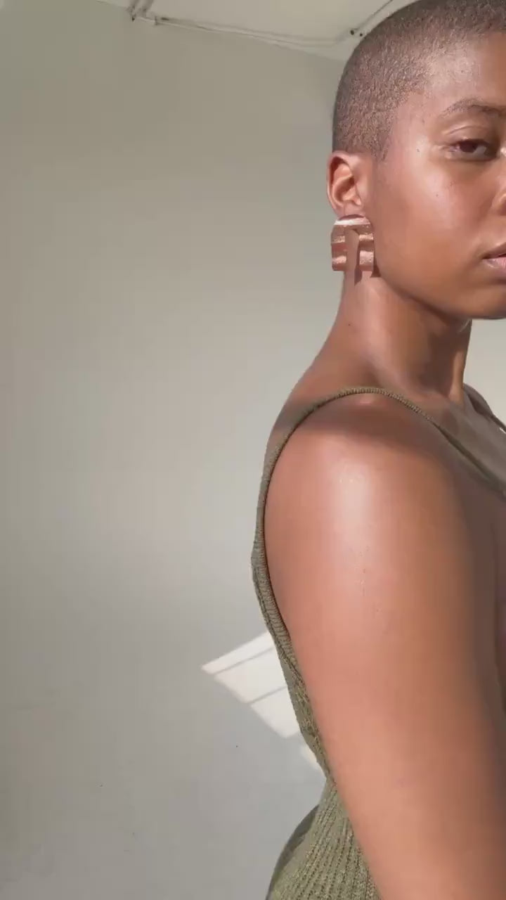 Handmade Copper Statement Earrings, Sculptural Artisan Jewelry, One-of-a-Kind Earrings | Threshold