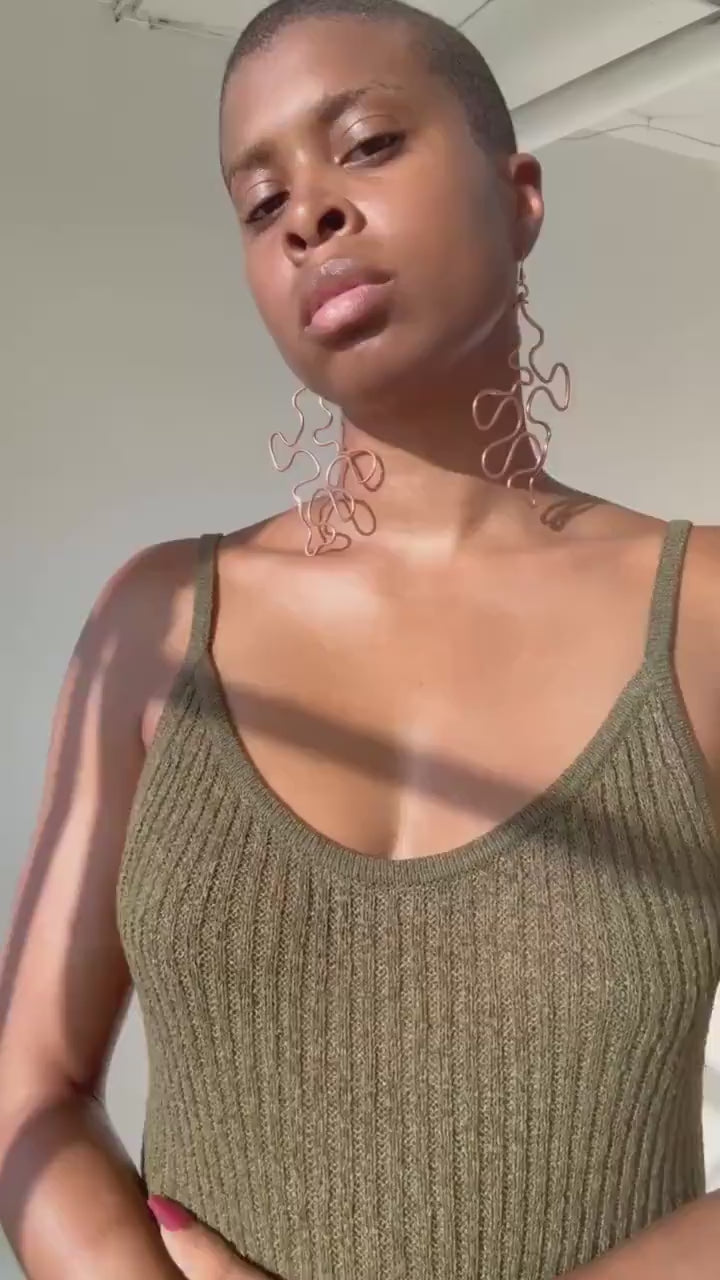 Handmade Copper Statement Earrings, Sculptural Artisan Jewelry, One-of-a-Kind Earrings | Ember