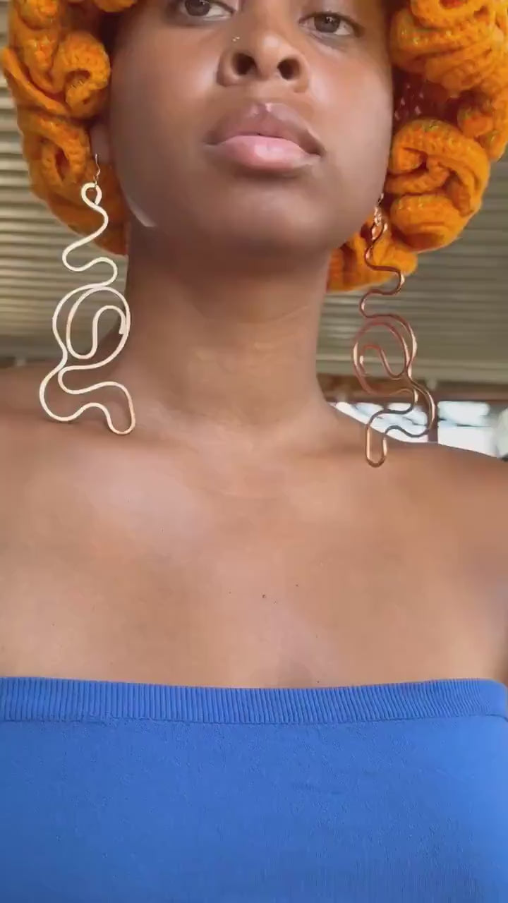 Handmade Copper Statement Earrings, Sculptural Artisan Jewelry, One-of-a-Kind Earrings | Adventure